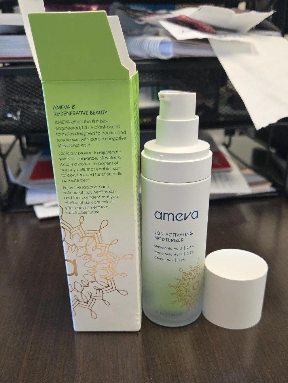 Ameva Skin Activating Moisturizer-NIB-1 fl Oz-Mevalonic Acid-Sensitive Skin